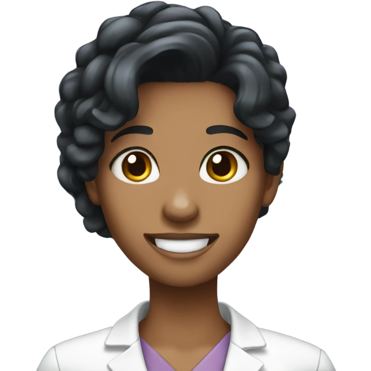 Dental assistant  black hair  emoji