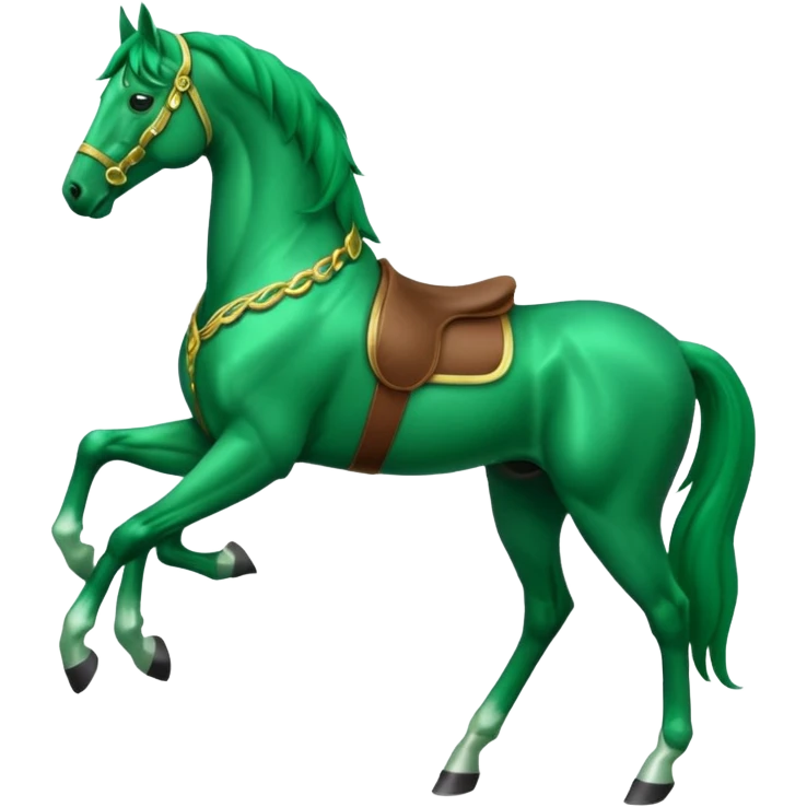 Green horse standing up with two feets  emoji