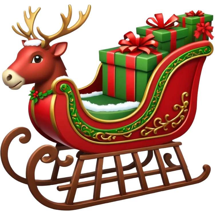 create a realistic Christmas sleigh emoji