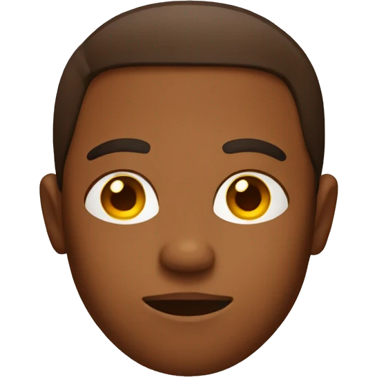 Straight face emoji with brown skin instead of yellow emoji