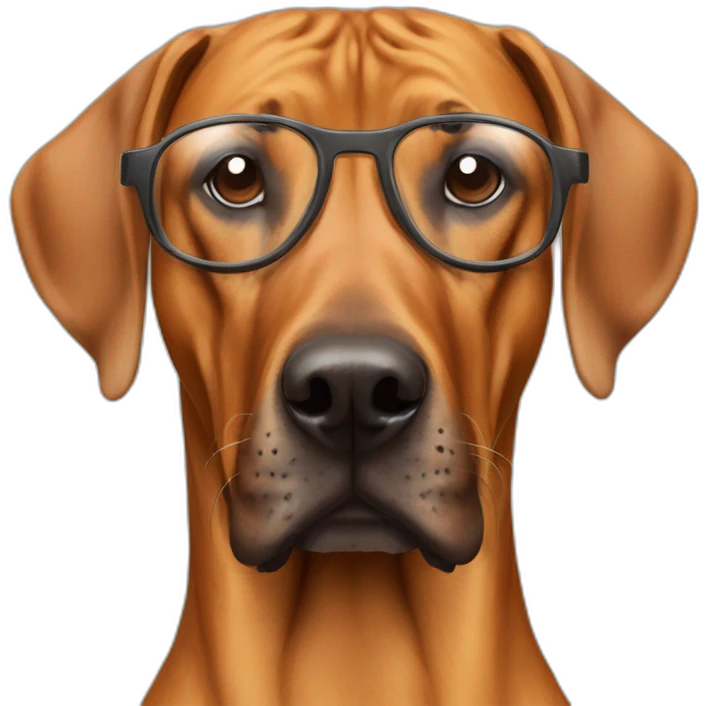Rhodesian Ridgeback mit Brille emoji