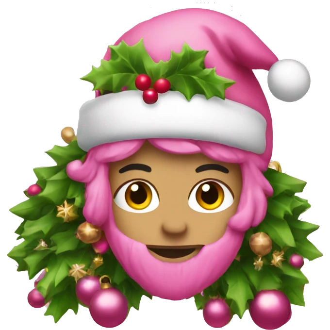 Christmas pink emoji