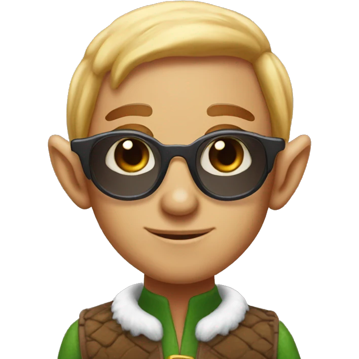 elf with sunglasses and vest. freckles emoji