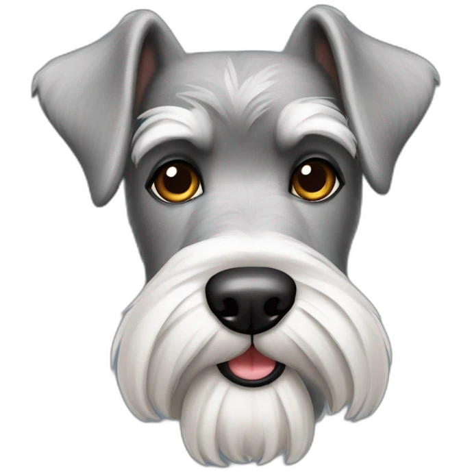 perro schnauzer plata perfil de pie emoji