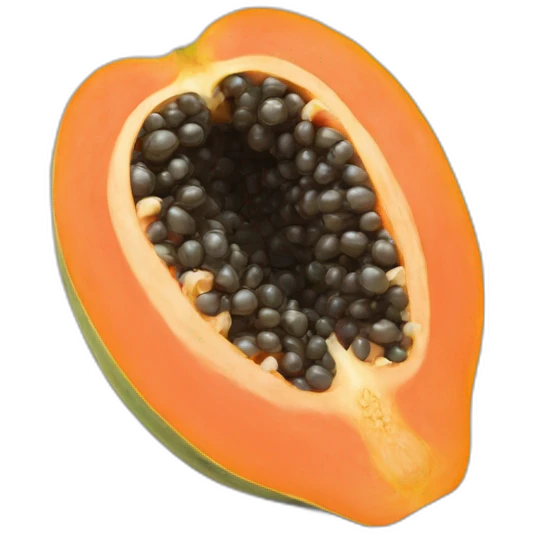 cross section of a papaya emoji