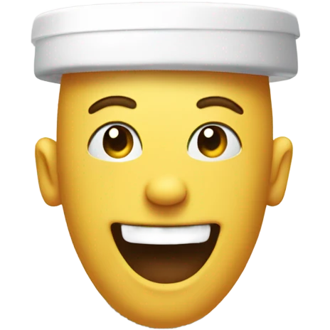 A head smiling out of  a toilet  emoji