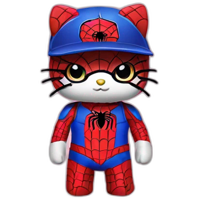 Hello kitty with a spider man cap (very cute) emoji