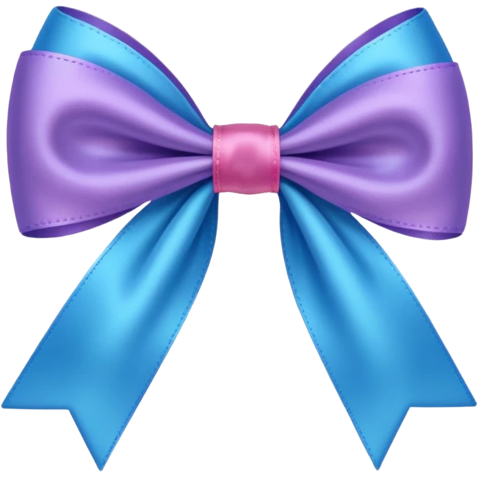 Pink purple blue bow emoji