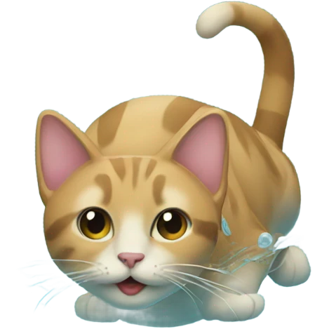 Cat swimming emoji