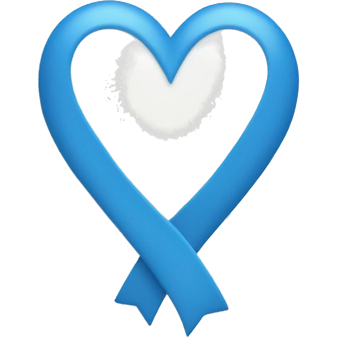 blue heart with white ribbon emoji