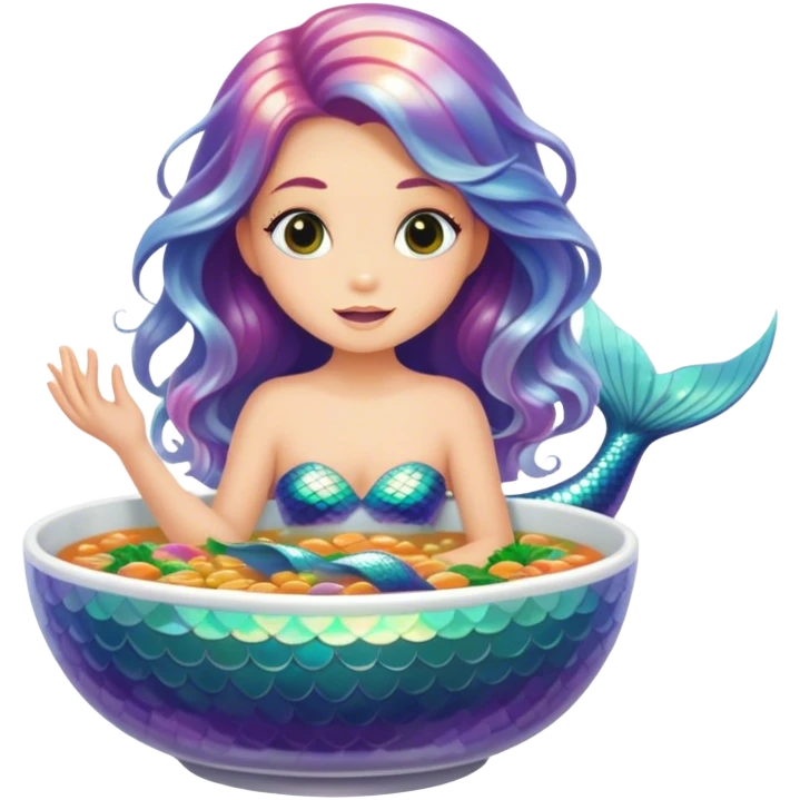 Mermaid in soup bowl emoji