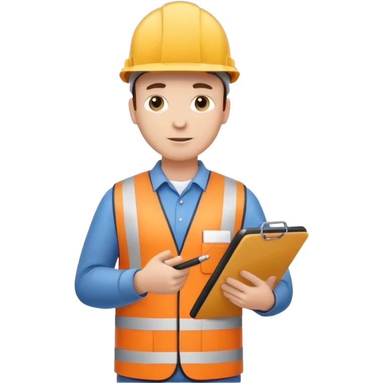 engineer standing full body with clipboard emoji