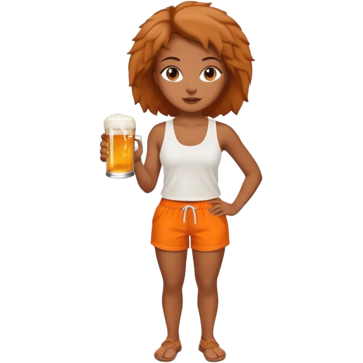 Hot wife in tank top and big boobs young African american, like picture three but put a beer in her hand and white top with orange shorts emoji
