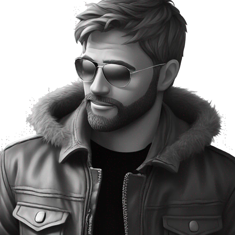 man in leather jacket emoji