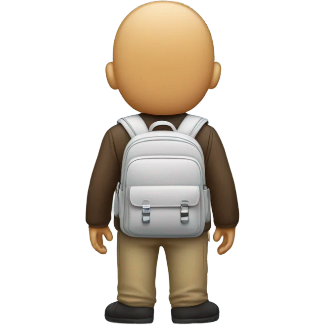 White Man backpacking from behind emoji