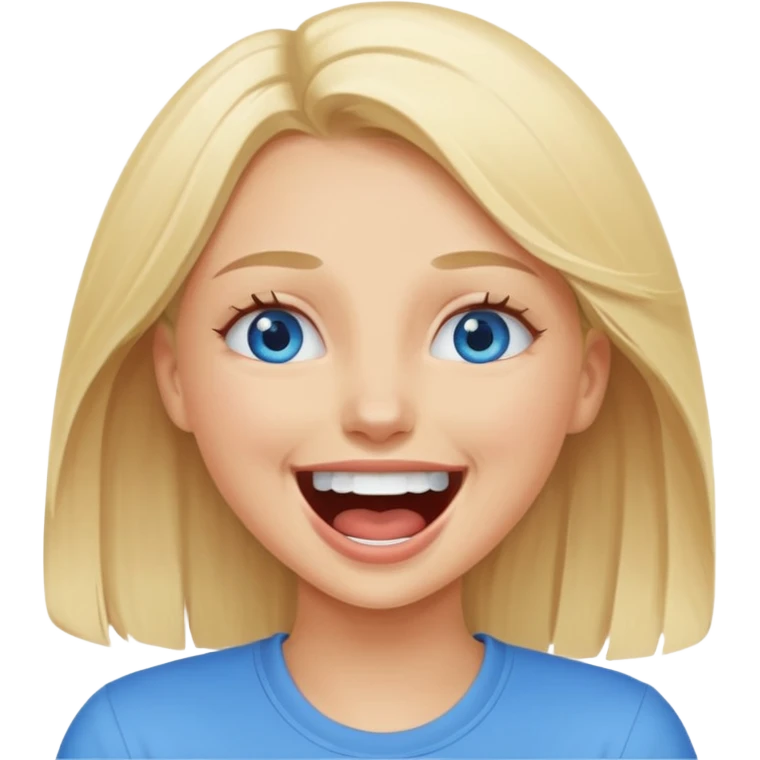 blue eyes blonde girl LAUGHING LOUDLY GIF emoji