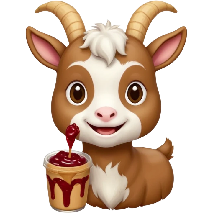 cute baby goat eating peanut butter and jelly  emoji