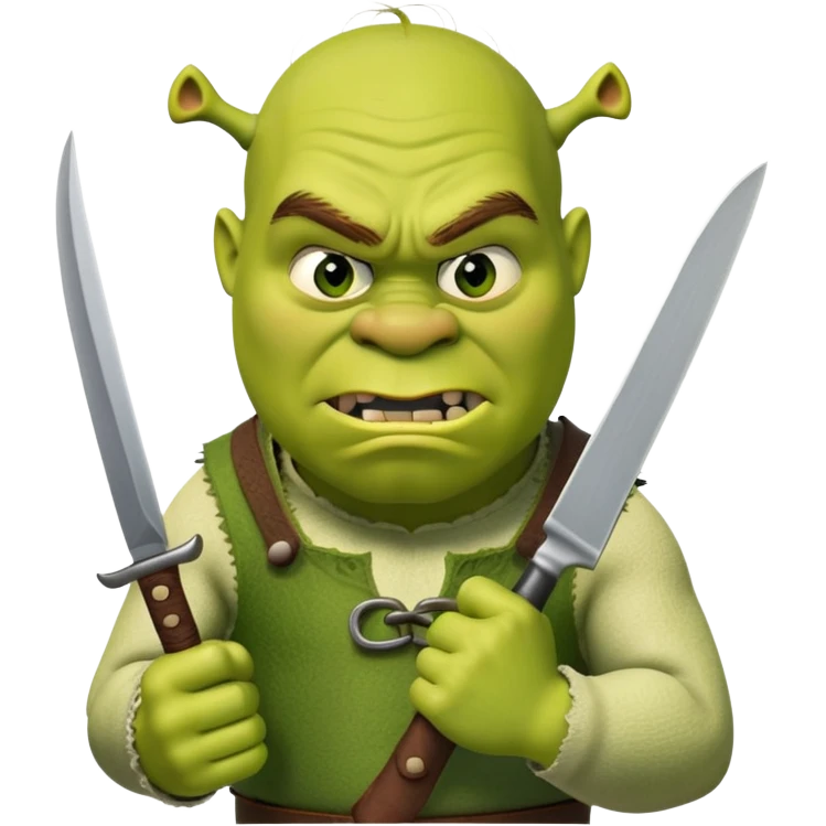 Shrek with a knife emoji