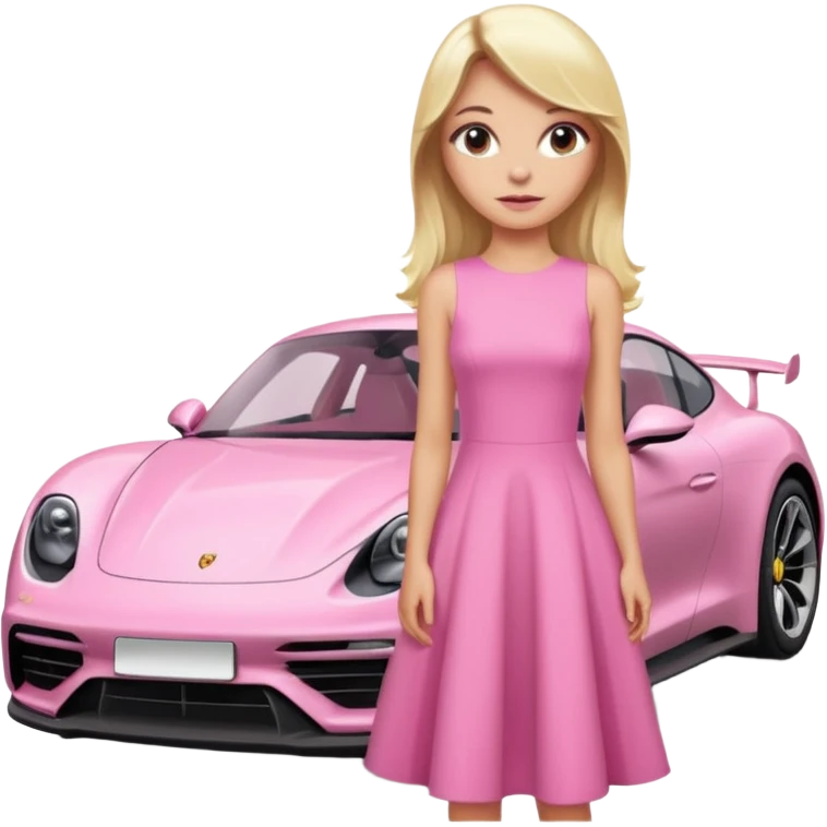 pink Porsche taycan blonde girl emoji