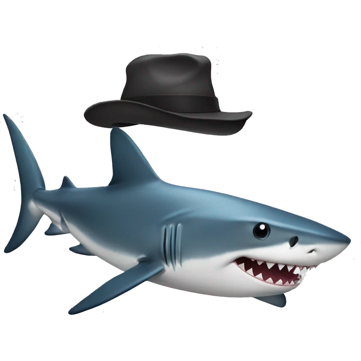Shark with hat emoji