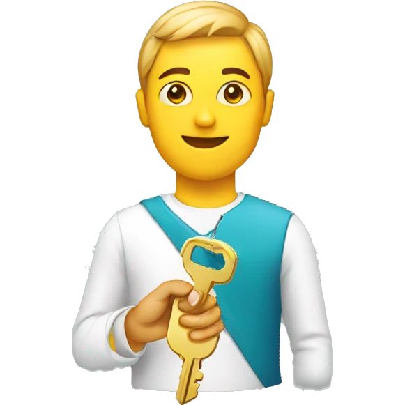 person holding a key emoji