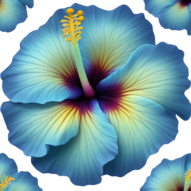 Blue hibiscus flower emoji