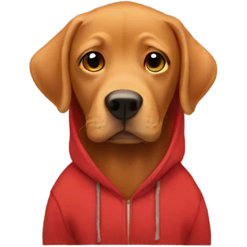 Red Lab wearing a hoodie  emoji