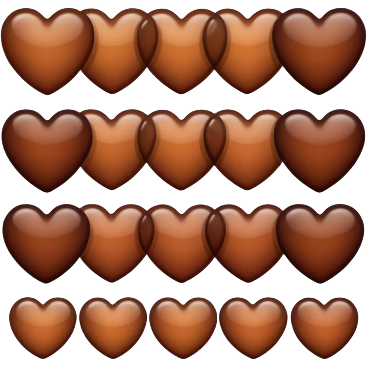 Neutral brown hearts from light to dark individual emoji