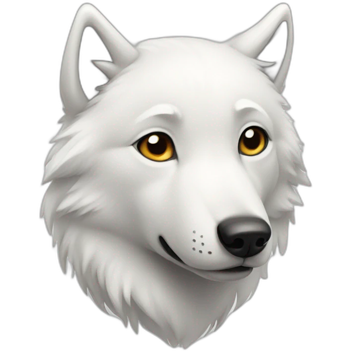 White cute wolf emoji