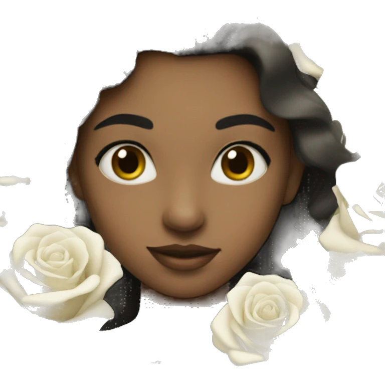 Girl with white Roses emoji
