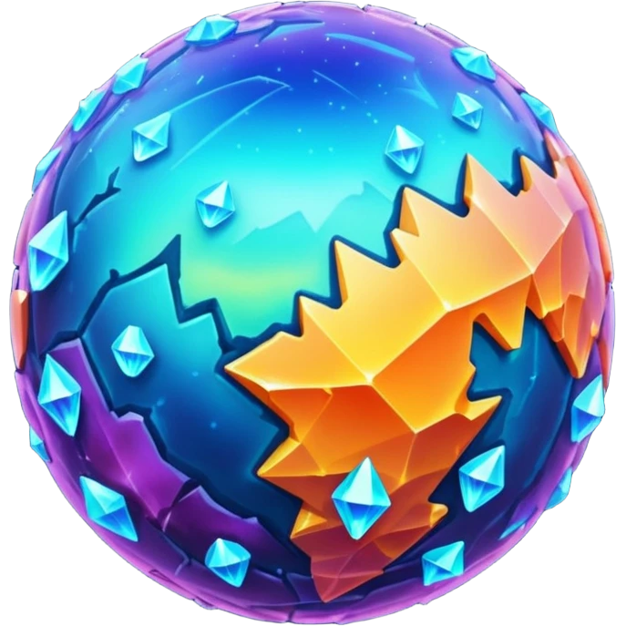 planet, surface covered in glowing crystals  emoji