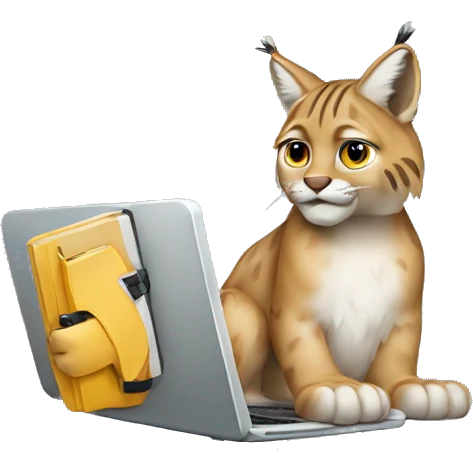 A lynx with a laptop emoji