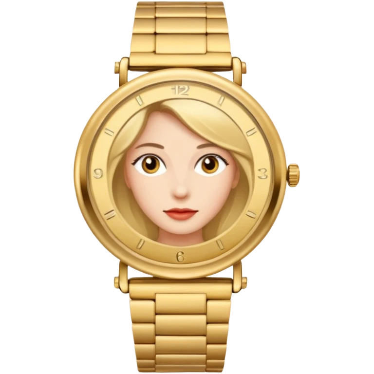 Woman with a gold watch emoji