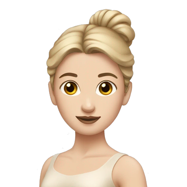Pale ballerina with dirty blonde hair in a bun emoji