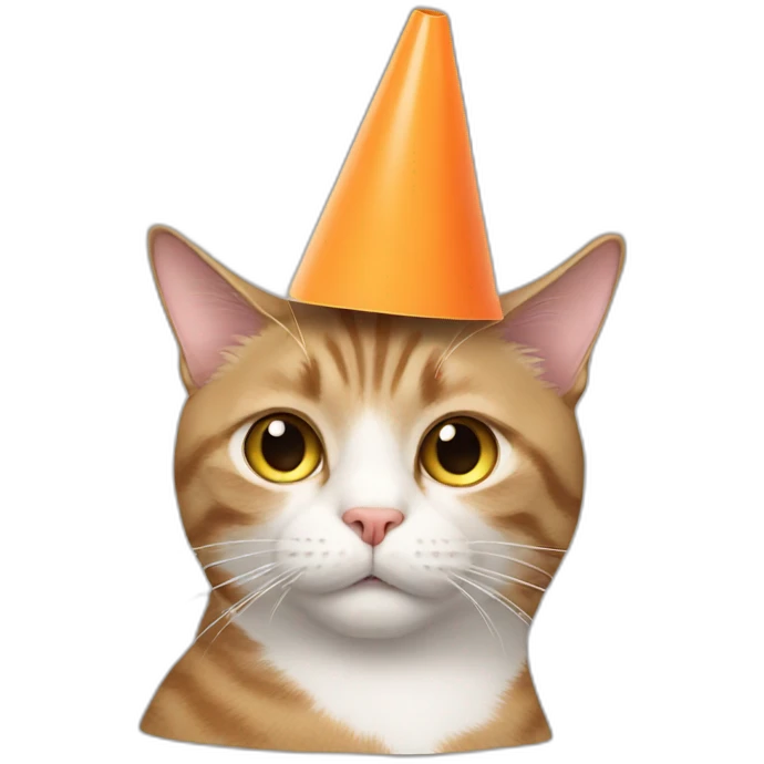 cat wearing a cone emoji