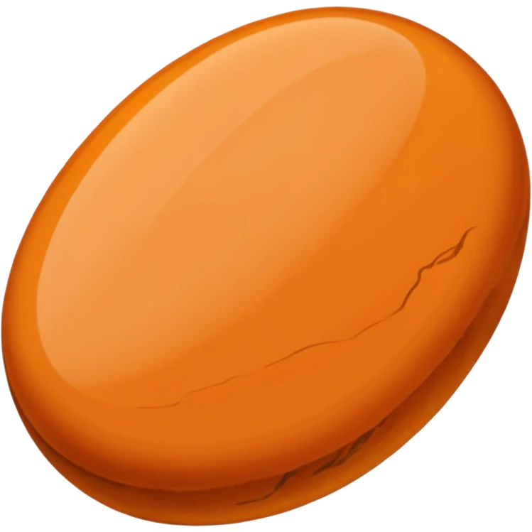 Smooth River Stone orange emoji
