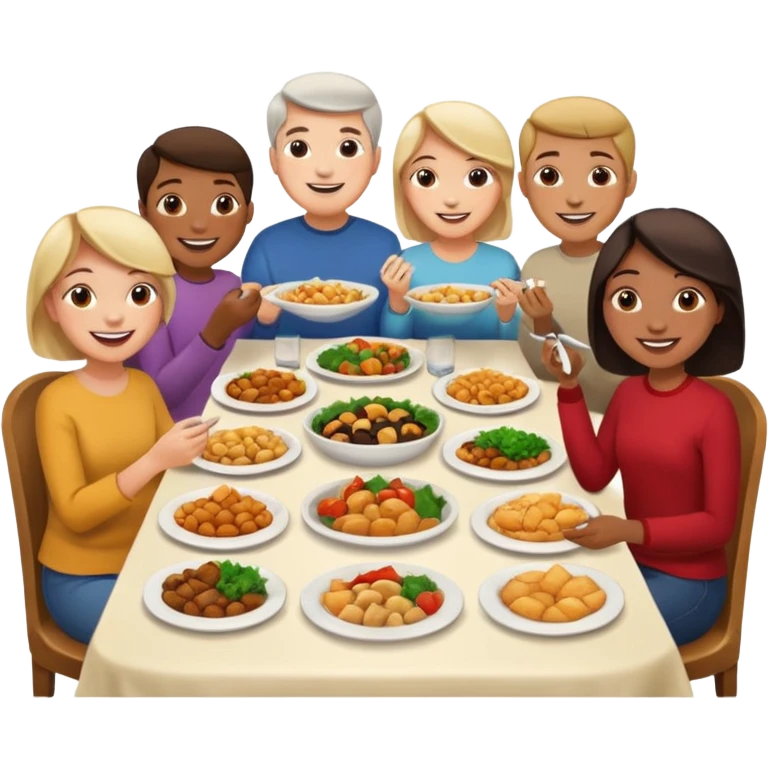people eating dinner together emoji