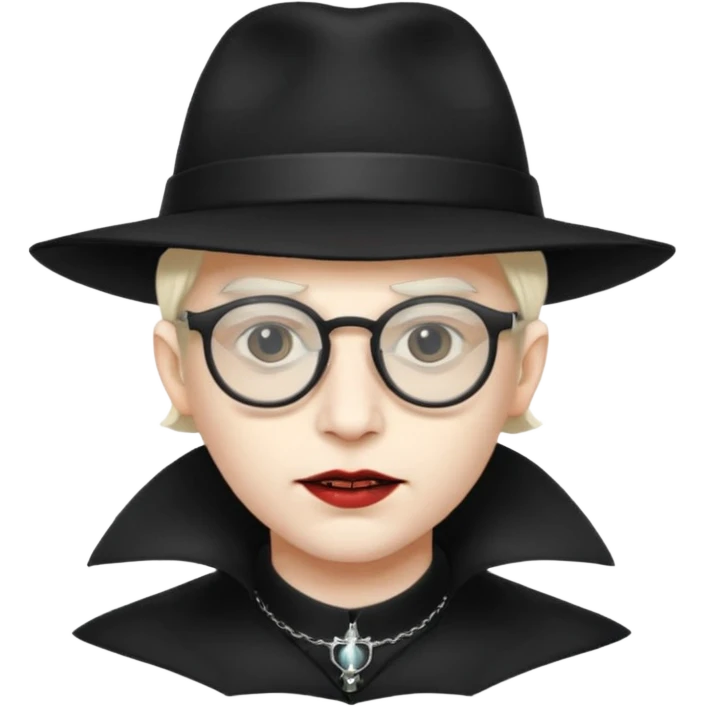 
vampire with hat and glasses emoji
