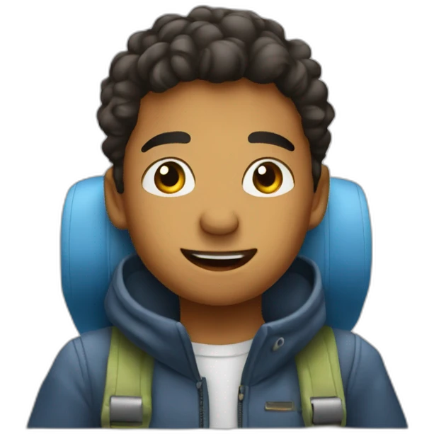 young muselim in a plane emoji