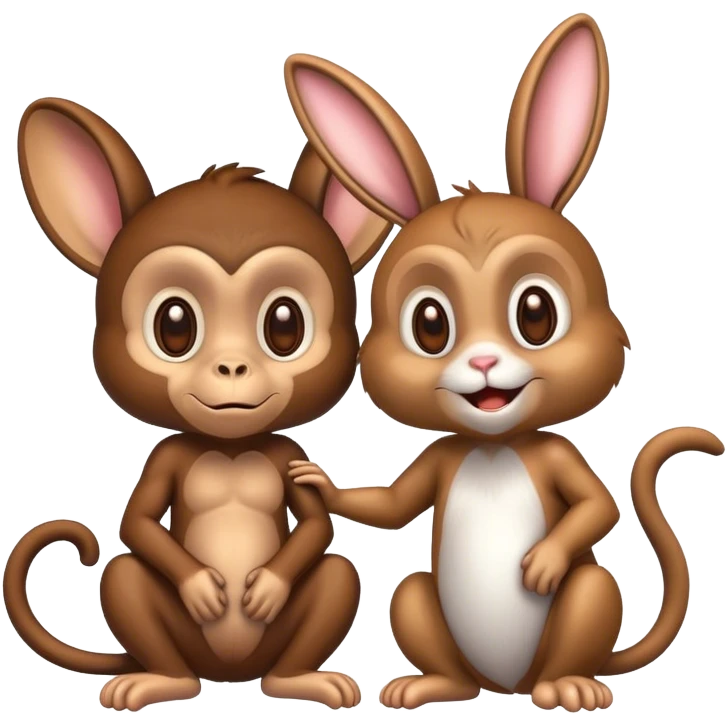 Monkey and bunny emoji
