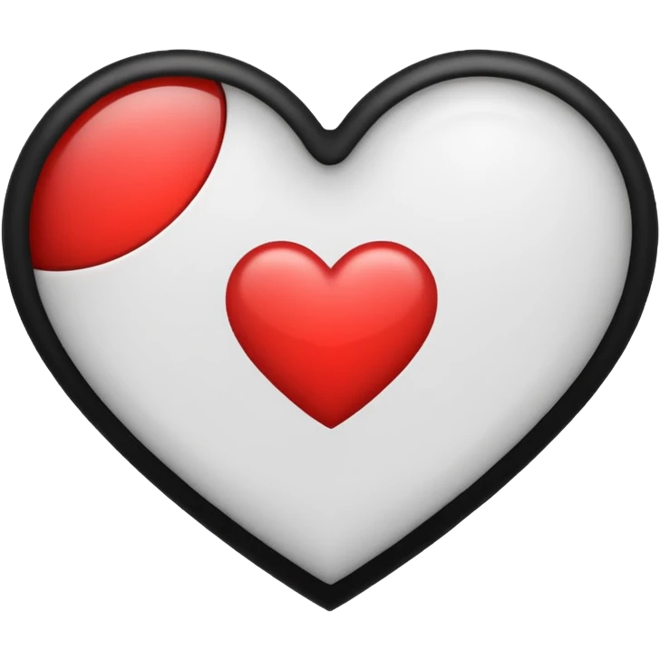 Heart white text and black text   emoji