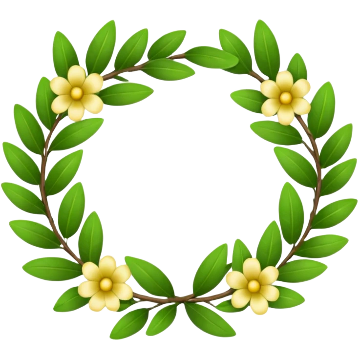 A flower laurel wreath with thicker leaves. emoji