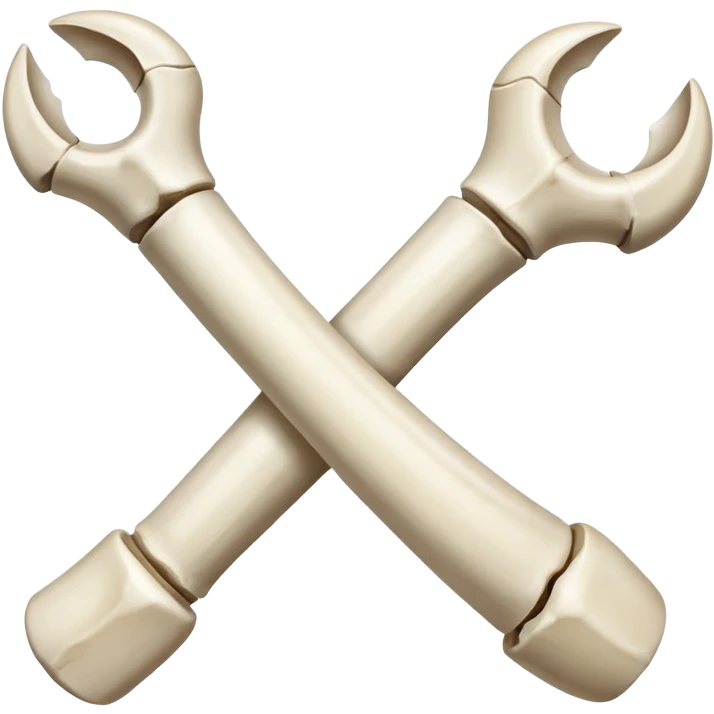 Check mark made of bones emoji
