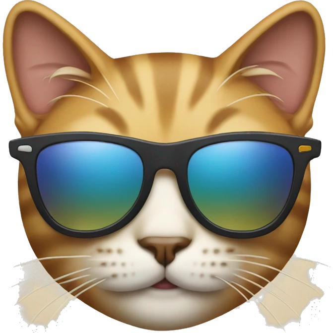 cat with sunglasses at the beach emoji