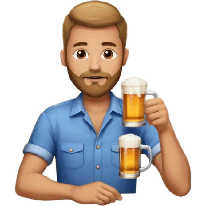 Guy with very short beard at the bar emoji
