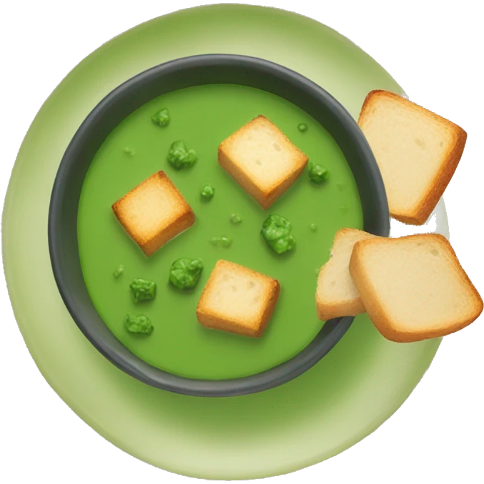 green soup with crouton emoji