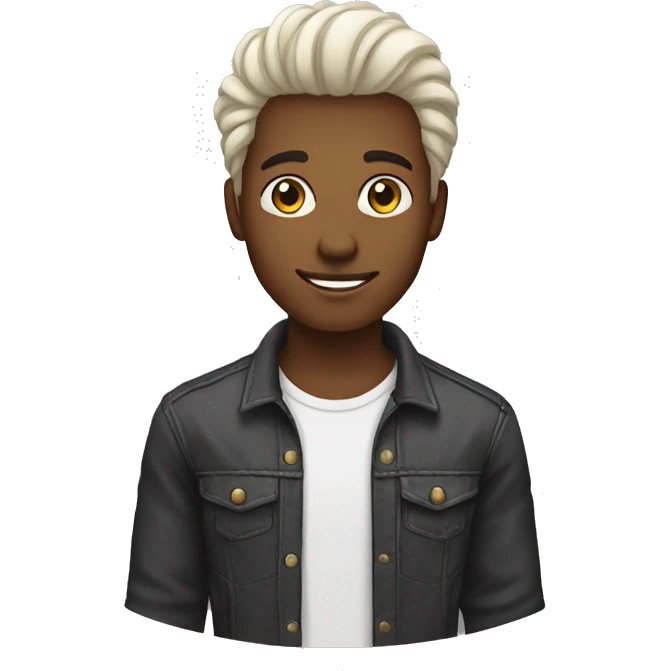homem, branco, cabelo pretoa adolescente  emoji