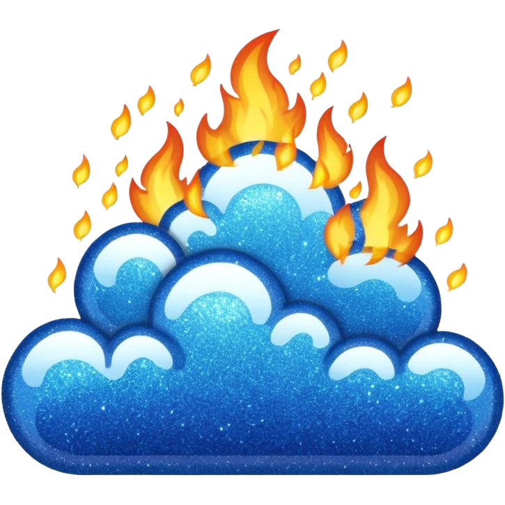 blue marine glitter fire emoji