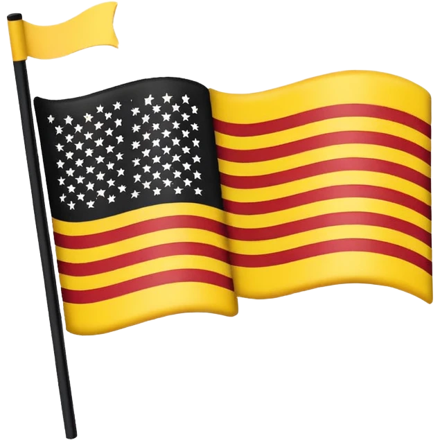 Black and yellow American flag emoji