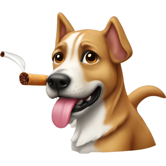 Perro con tabaco  emoji